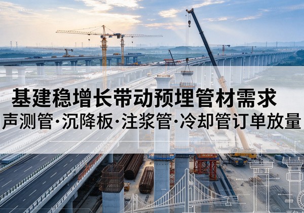 大姚基建稳增长带动预埋监测管材需求，声测管、沉降板、注浆管订单持续放量